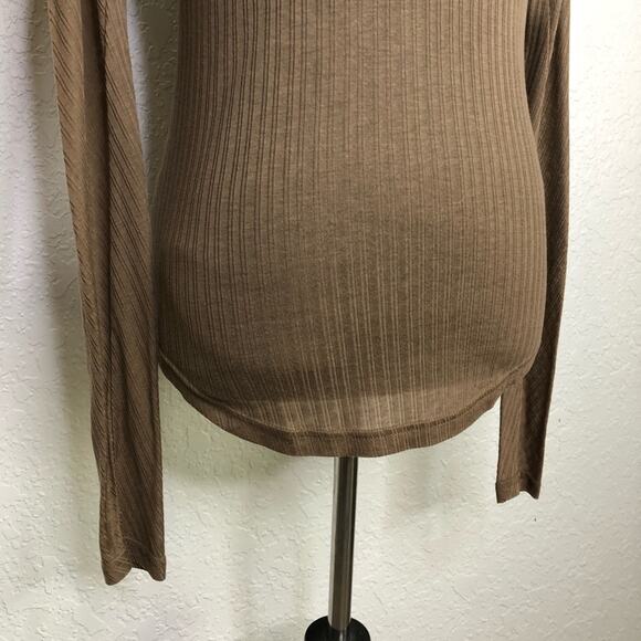 Marc by Marc Jacobs brown ribbed knit silk blend turtleneck top size Small - Picture 3 of 13